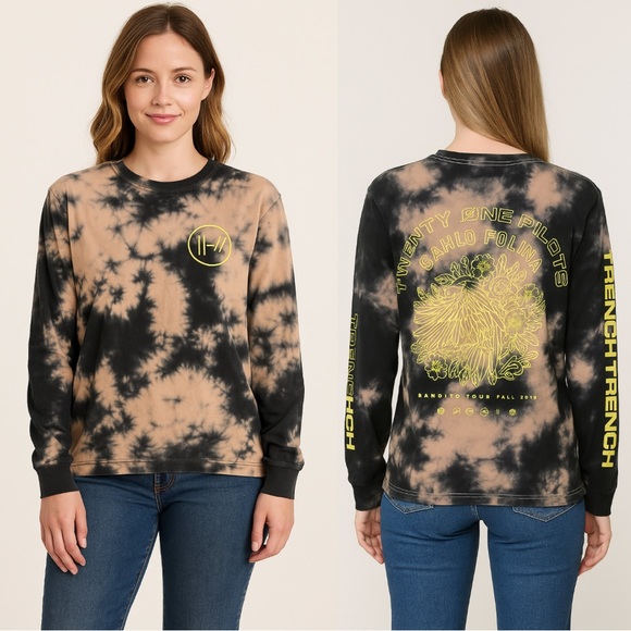 Twenty One Pilots Tops - Twenty One Pilots 2019 Sahlo Folina Bandito Tour Tie Dye Long Sleeve Band Tee